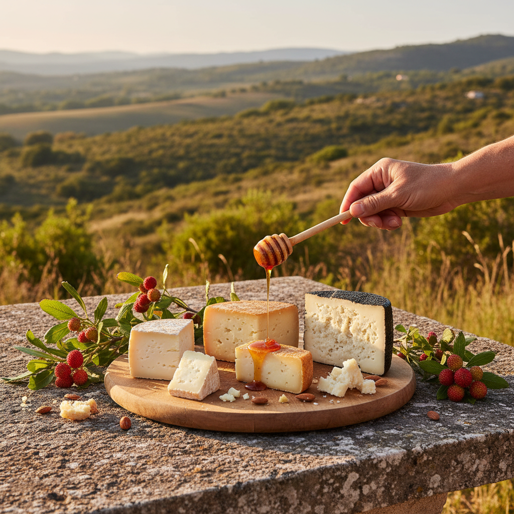 Corbezzolo honey with Pecorino and black-rind DOP Fiore Sardo