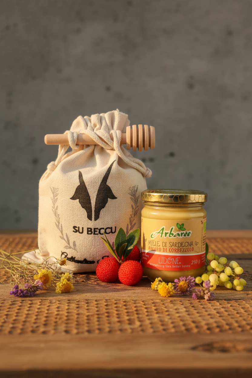 SU BECCU bag with Arbarèe honey jar